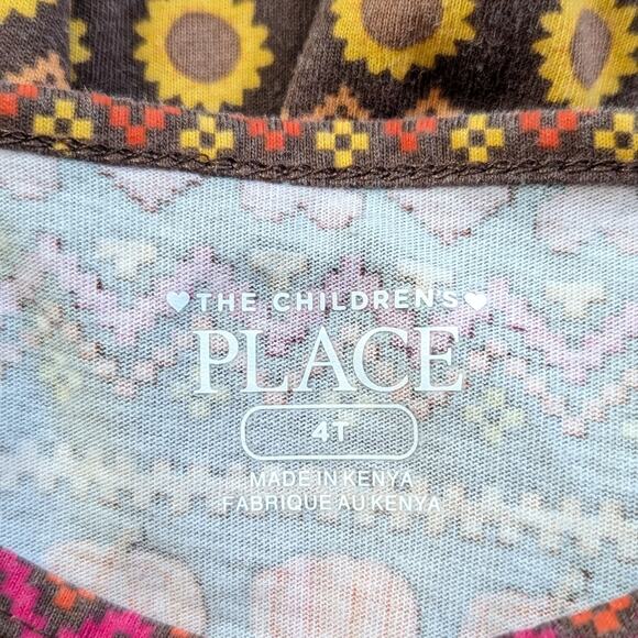 The Children's Place 4T Fall Pumpkin Heart Floral Brown Long Sleeve Dresses - Picture 6 of 6